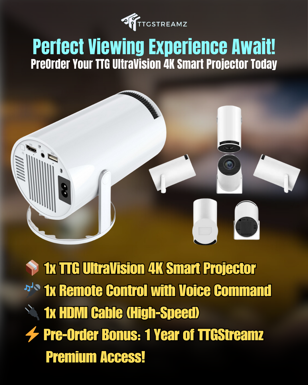TTG UltraVision 4K Smart Projector (BOGO)