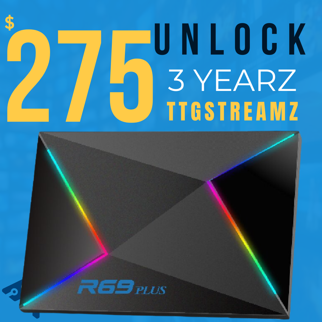 8K Tv Box (R69) + 3 YEAR of TTGSTREAMZ