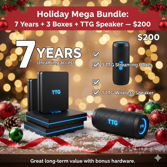Holiday Mega Bundle: 7 Years + 3 Boxes + TTG Speaker — $200