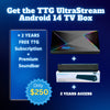 TTG UltraStream Android 14 TV Box + 2 YEARS free + Soundbar