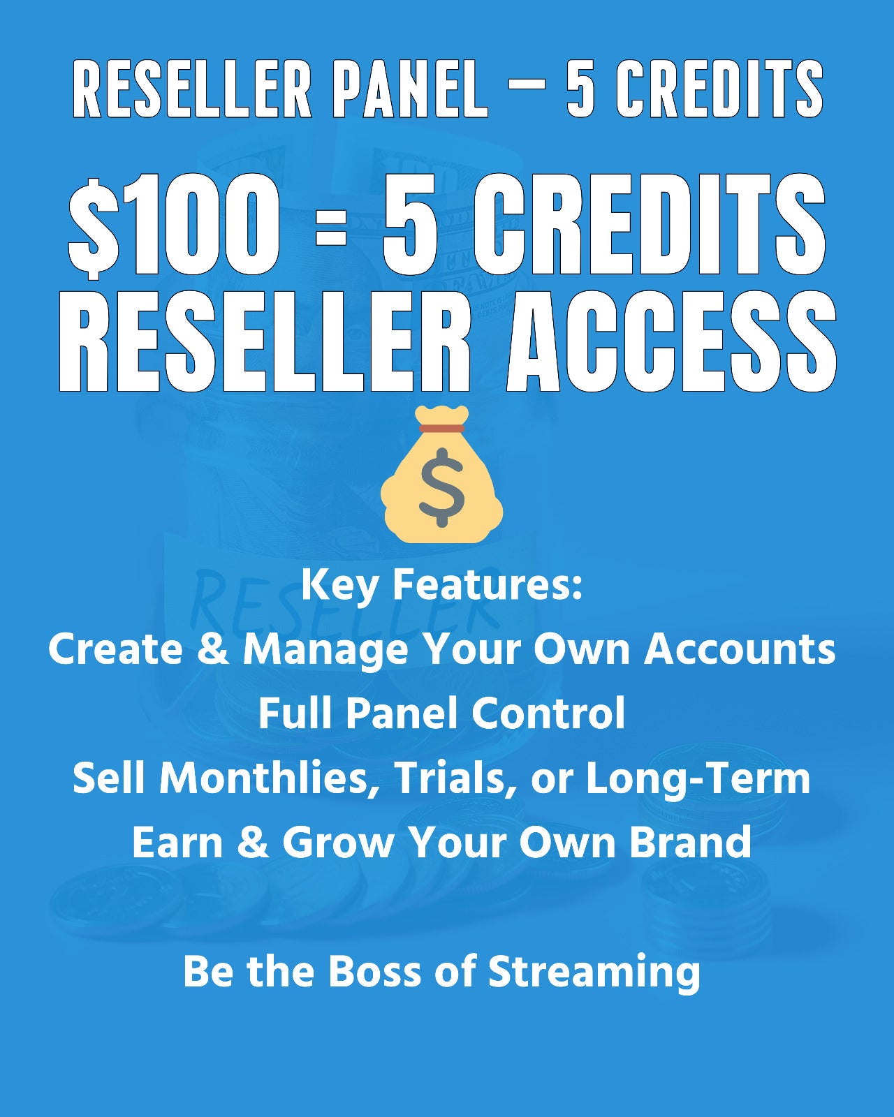 IPTV RESELLER PANEL – 5 CREDITS